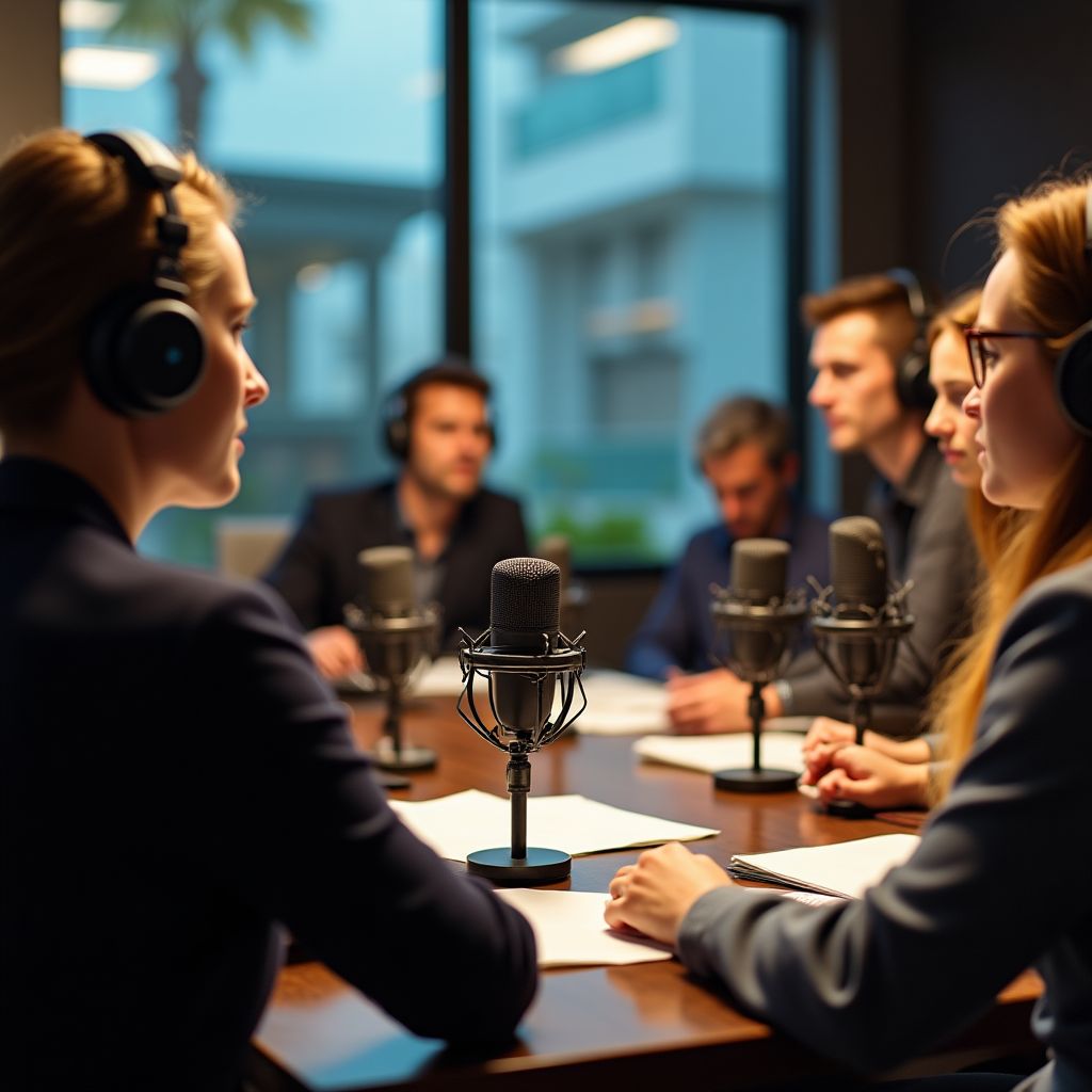 Grabación de podcast financiero